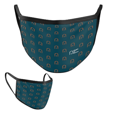 2 Ply Right At Home Logo Polyester Face Mask 