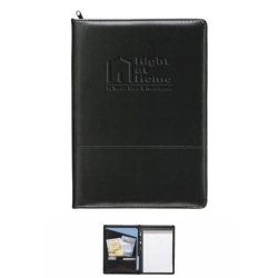 Black Zippered Padfolio w/ Debossed RAH Logo 