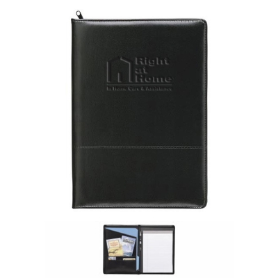 Black Zippered Padfolio w/ Debossed RAH Logo 