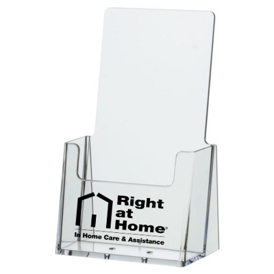 Brochure Holder Clear w/ Black Imprint 