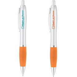 Curvaceous Ballpoint Pen Matte Silver Barrel 