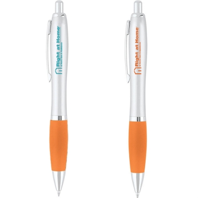 Curvaceous Ballpoint Pen Matte Silver Barrel 