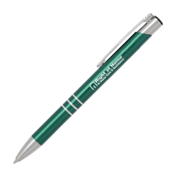 Delane Ballpoint Pen Aqua w/ Silver Laser Imprint 