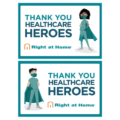 Double Sided Thank You Heroes Yard Sign 