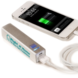 Emergency Mobile Charger Silver w/ Teal Imprint 