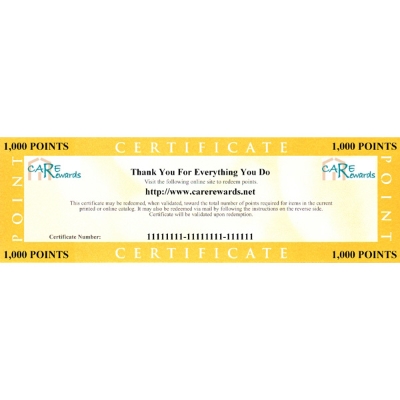 One 1,000 Point Certificate 