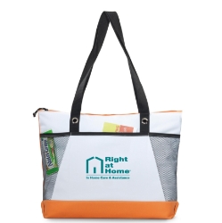 Orange w/ Teal Imprint Venture Business Tote 