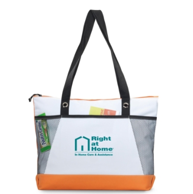 Orange w/ Teal Imprint Venture Business Tote 