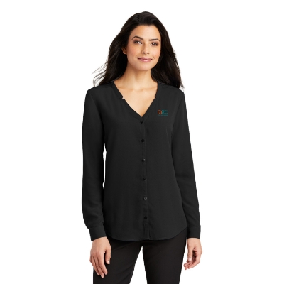 Port Authority Ladies Button-Front Blouse 