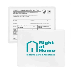 Vaccination Card Holder White w/ Teal Imprint 