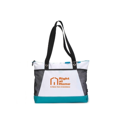 Venture Business Tote Teal w/ Orange Imprint 