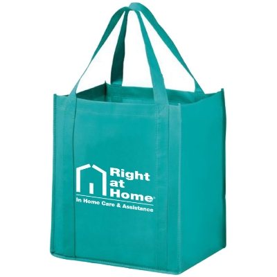 Wine Grocery Tote Combo Bag Teal - White Imprint 